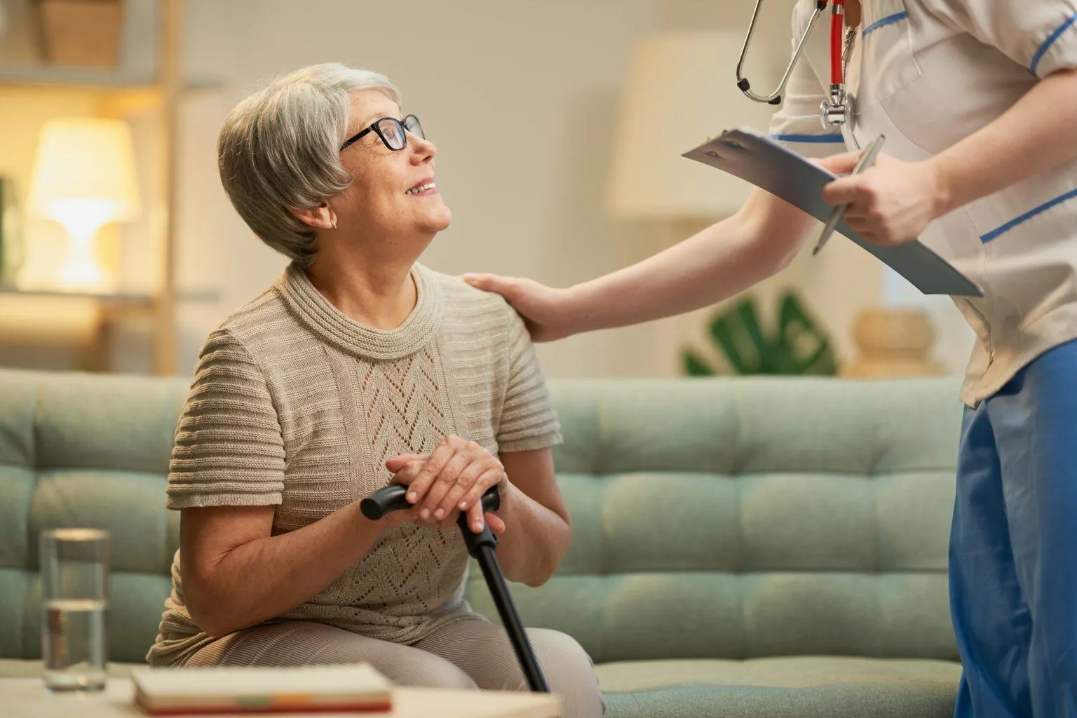 Happy patient and doctor